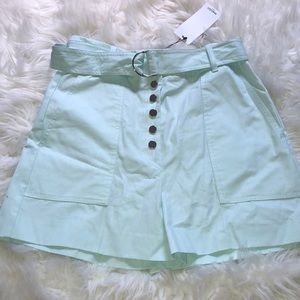 Mint Green High Rise Shorts